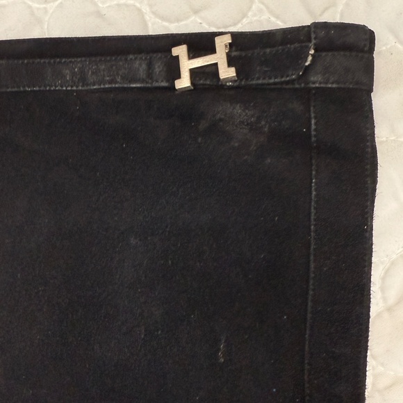 Hermes Knee-High Suede Heeled Boots Size 37 US 7 - Picture 4 of 9